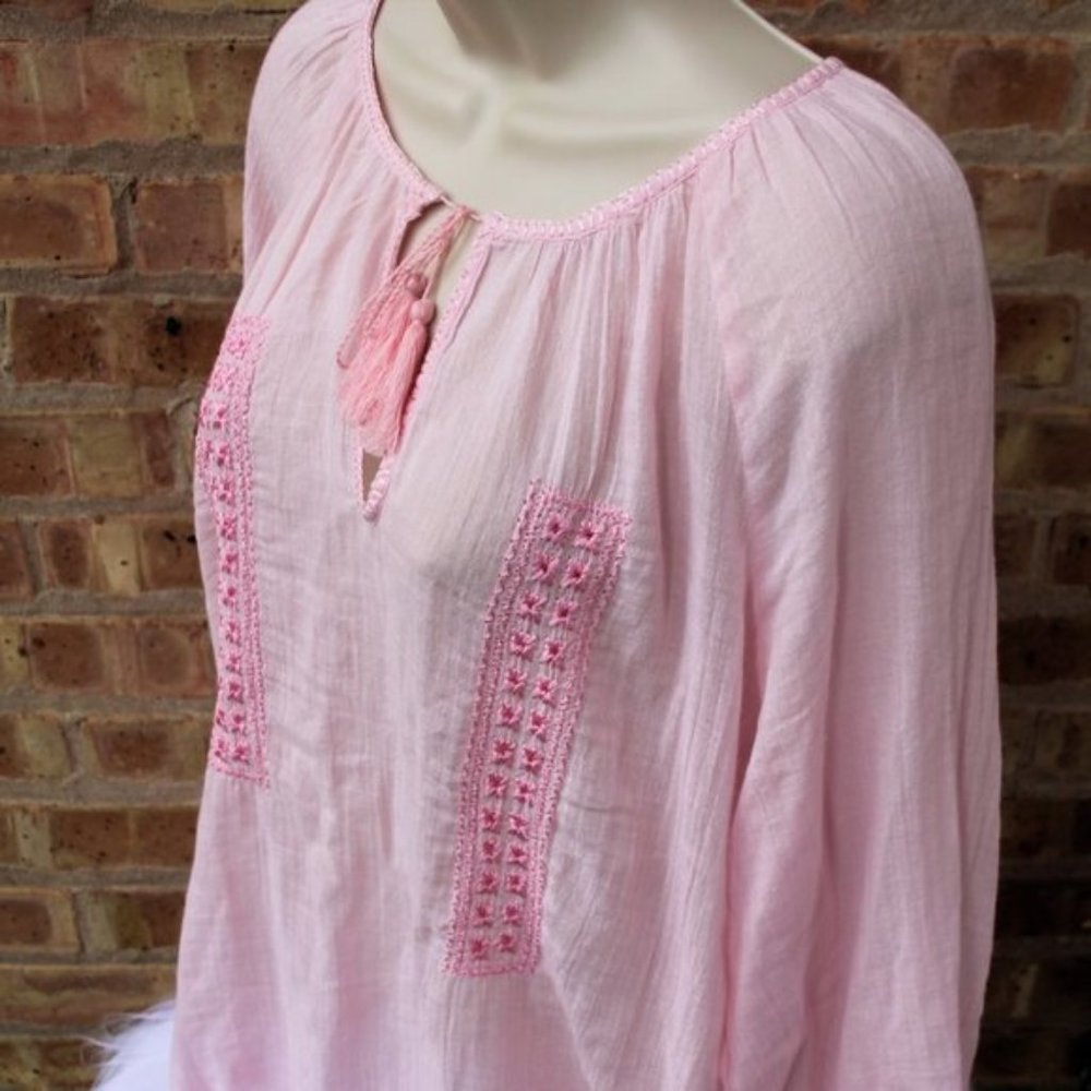 Boho LUCKY Brand Tunic Peasant Long Sleeve Top S